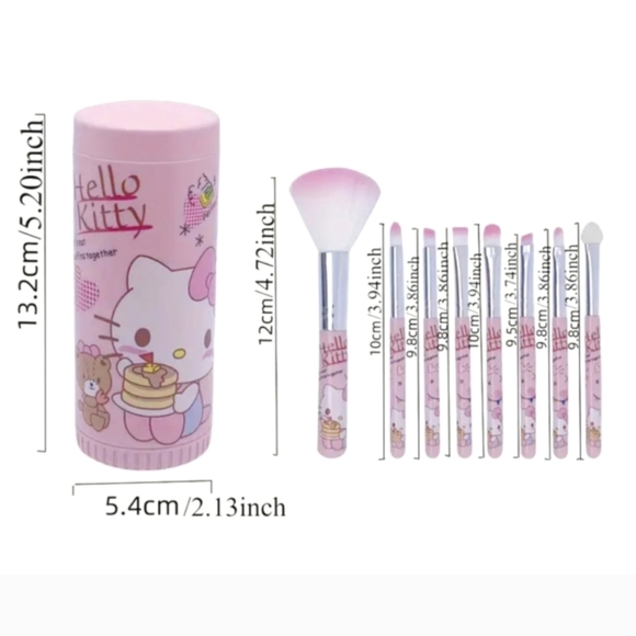 🆕8 Piece Hello Kitty Makeup Brush Set - Picture 5 of 9